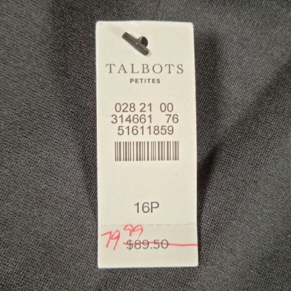 Talbots Black Pencil Skirt with Bows Sz 16P - Picture 7 of 8